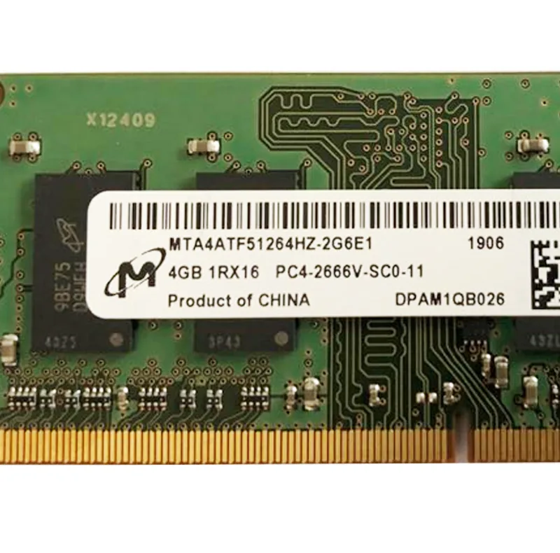 رم لپ تاپ DDR4 تک کاناله 2666 مگاهرتز CL19 میکرون مدل PC4 ظرفیت 4 گیگابایت