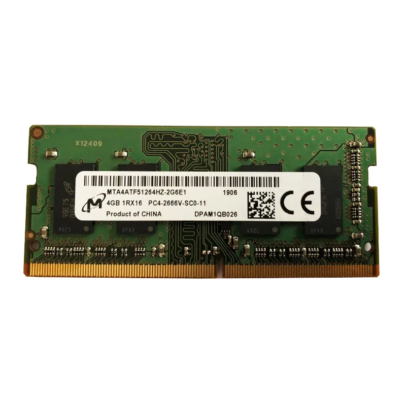 رم لپ تاپ DDR4 تک کاناله 2666 مگاهرتز CL19 میکرون مدل PC4 ظرفیت 4 گیگابایت