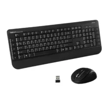 کیبورد و ماوس بی سیم هترون مدل HKCW140، سوییچ ممبران، Full-Size