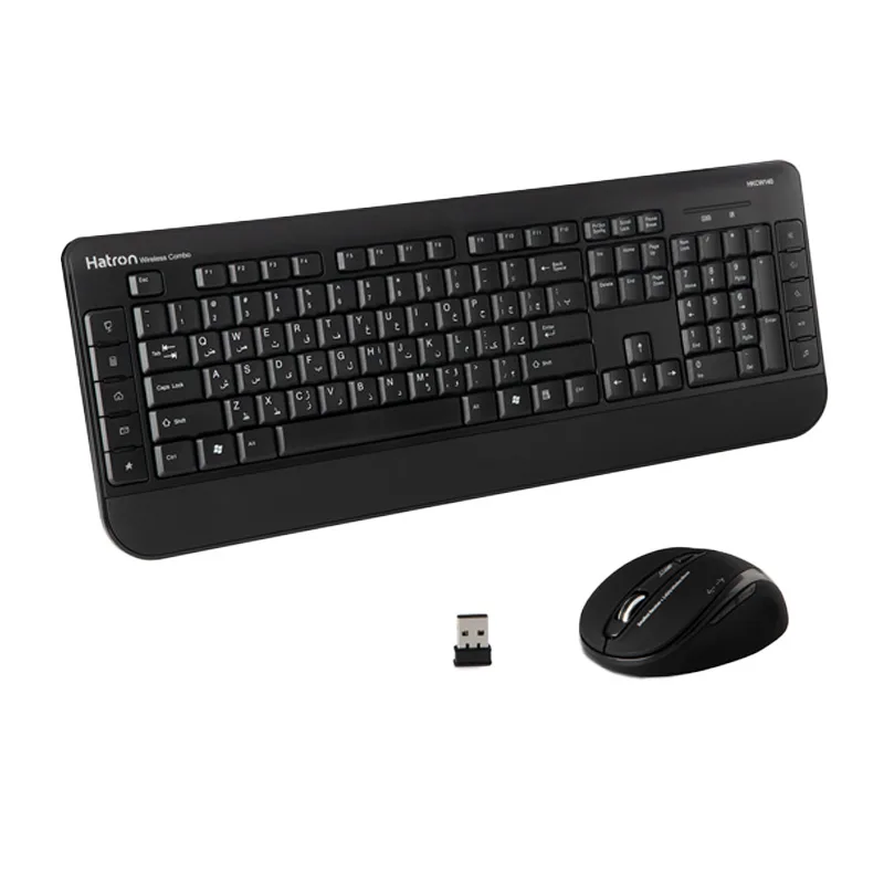 کیبورد و ماوس بی سیم هترون مدل HKCW140، سوییچ ممبران، Full-Size