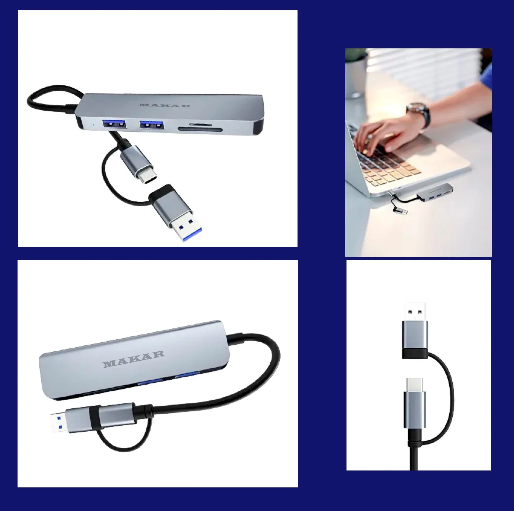 هاب و کارت خوان 5 پورت USB 3.0 ماکار مدل 5in1 MK-HU235