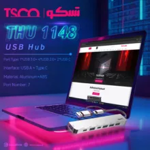 هاب USB هفت پورت تسکو تایپ سی مدل THU 1148