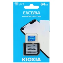 کارت حافظه‌ microSDHC کیوکسیا مدل Exceria کلاس 10 استاندارد UHS-I U1 سرعت 100MBps ظرفیت 64 گیگابایت به همراه آداپتور SD