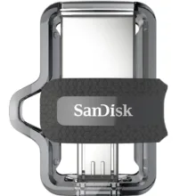 فلش مموری دوکاره سن دیسک مدل Ultra Dual Drive M3.0 ظرفیت 128 گیگابایت با رابط USB3.0 و MicroUSB، سرعت خواندن تا 150 مگابایت بر ثانیه و پشتیبانی از اپلیکیشن SanDisk Memory Zone
