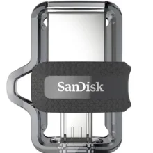 فلش مموری دوکاره سن دیسک مدل Ultra Dual Drive M3.0 ظرفیت 128 گیگابایت با رابط USB3.0 و MicroUSB، سرعت خواندن تا 150 مگابایت بر ثانیه و پشتیبانی از اپلیکیشن SanDisk Memory Zone