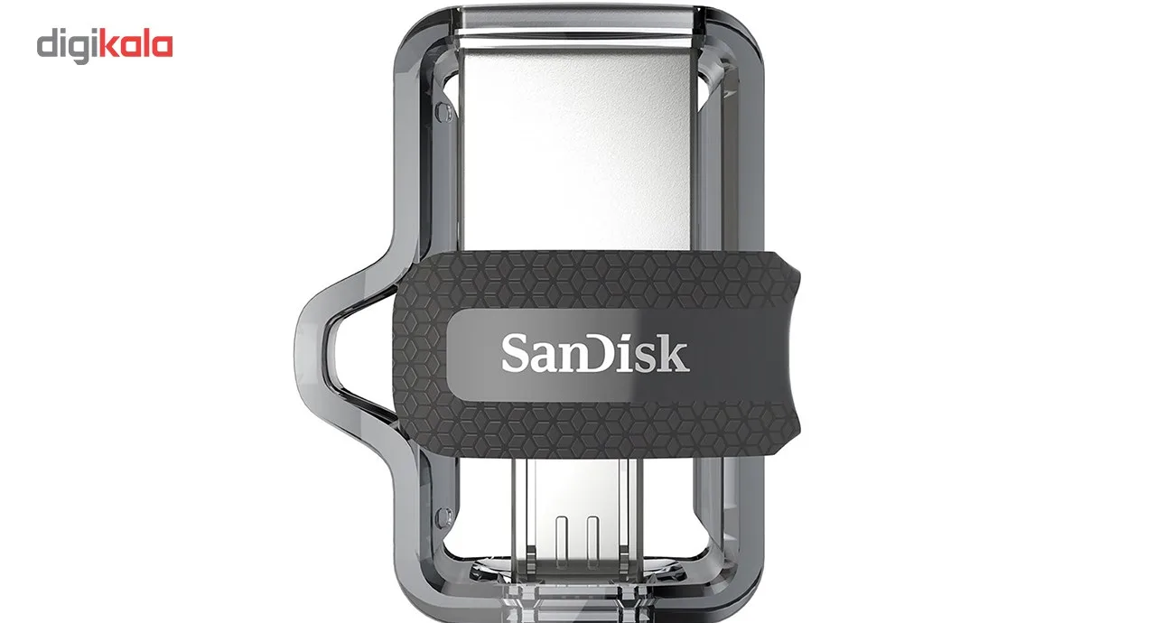 فلش مموری دوکاره سن دیسک مدل Ultra Dual Drive M3.0 ظرفیت 128 گیگابایت با رابط USB3.0 و MicroUSB، سرعت خواندن تا 150 مگابایت بر ثانیه و پشتیبانی از اپلیکیشن SanDisk Memory Zone
