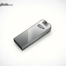 فلش مموری 32 گیگابایت سیلیکون پاور مدل Touch T03 با رابط یو‌اس‌بی 2.0، بدنه استیل ضدزنگ بدون درپوش و مقاوم در برابر آب، گردوغبار، شوک و لرزش