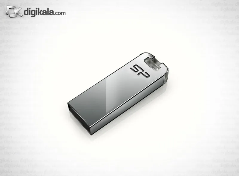 فلش مموری 32 گیگابایت سیلیکون پاور مدل Touch T03 با رابط یو‌اس‌بی 2.0، بدنه استیل ضدزنگ بدون درپوش و مقاوم در برابر آب، گردوغبار، شوک و لرزش
