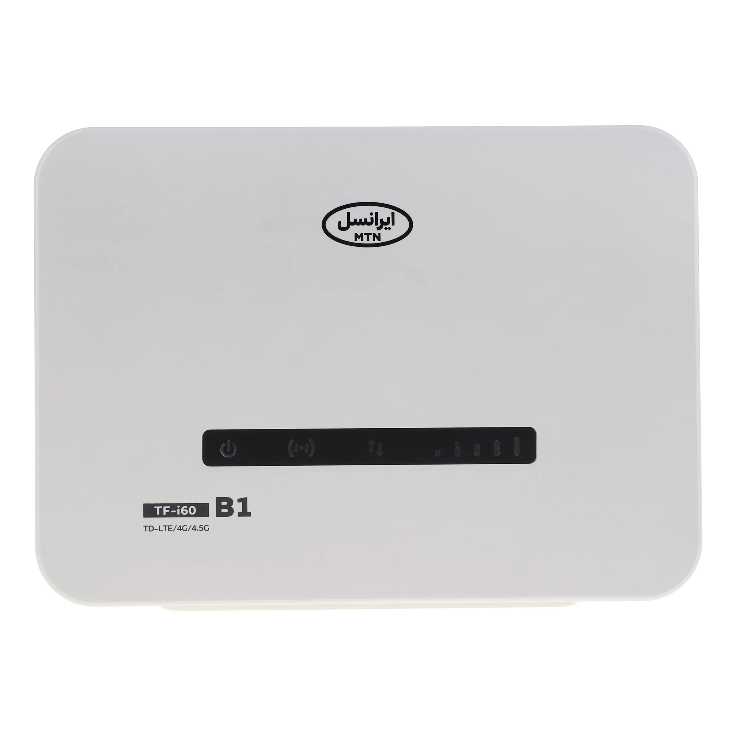 مودم روتر خانگی ایرانسل مدل TF-i60 B1 با پشتیبانی از شبکه نسل 4 ثابت و اینترنت همراه، وای‌فای AC در باند 5 گیگاهرتز، اتصال هم‌زمان 32 کاربر و دو سیم‌کارت FD و TD