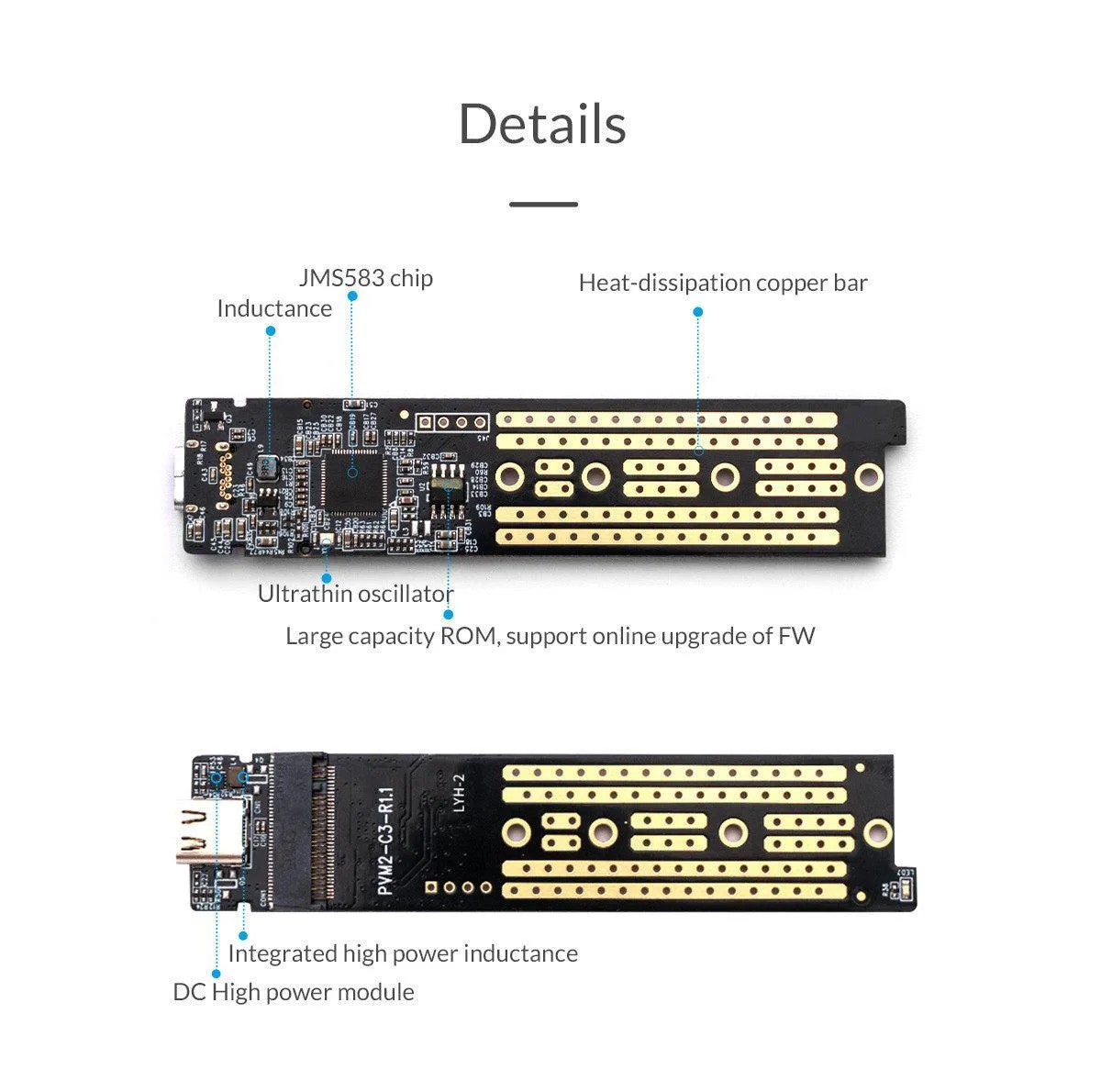 قاب NVMe M.2 SSD اوریکو مدل TCM2-C3