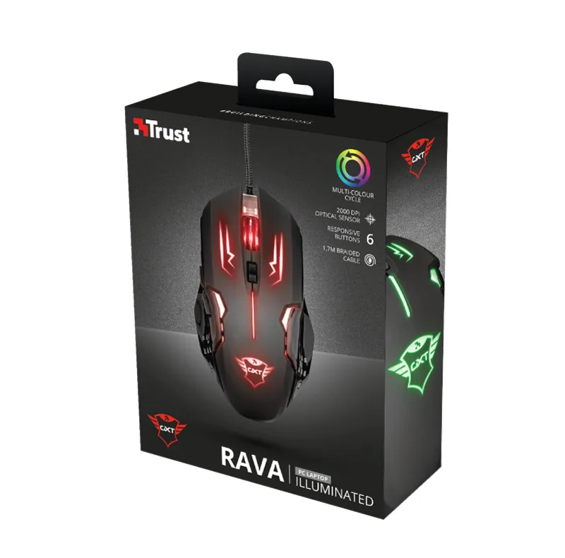 ماوس مخصوص بازی تراست مدل GXT 108 Rava illuminated