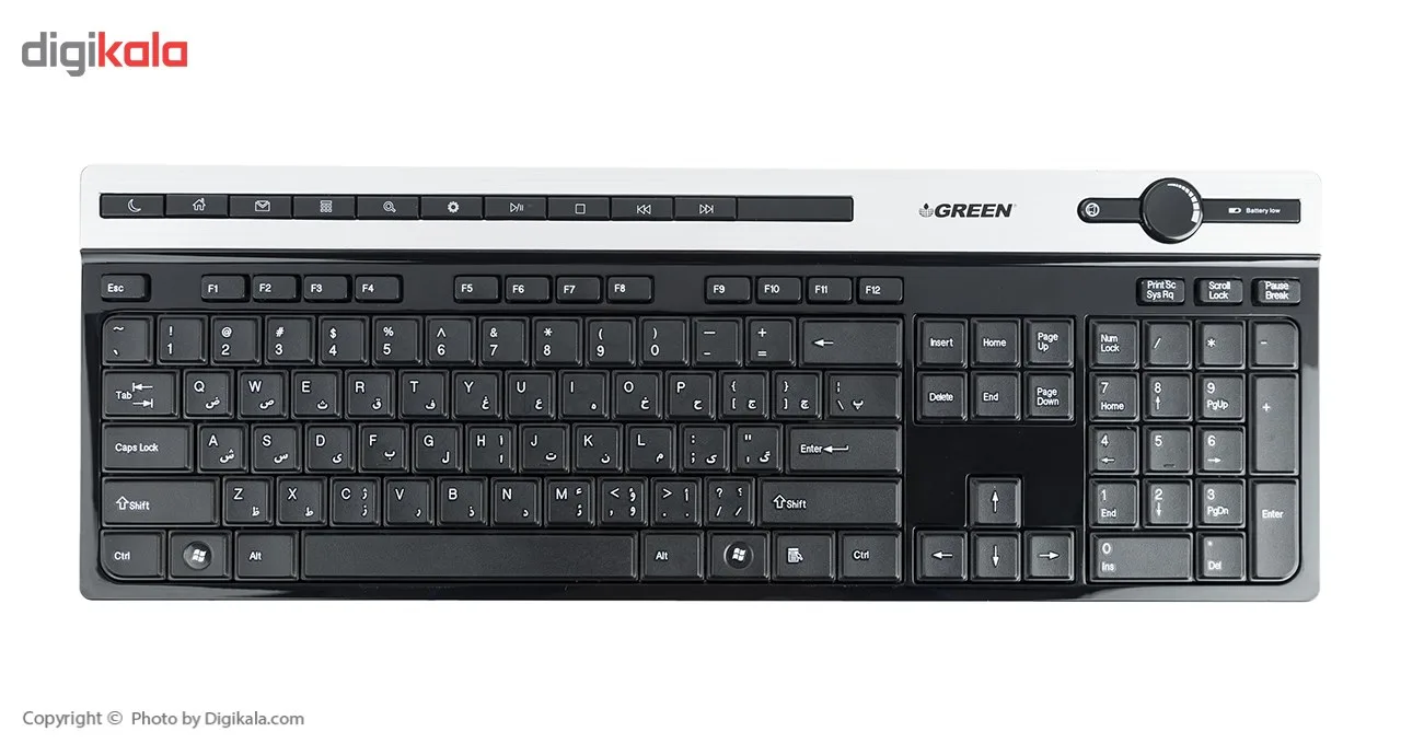 کیبورد و ماوس بی سیم گرین مدل GKM-505W، سوییچ ممبران، Full-Size