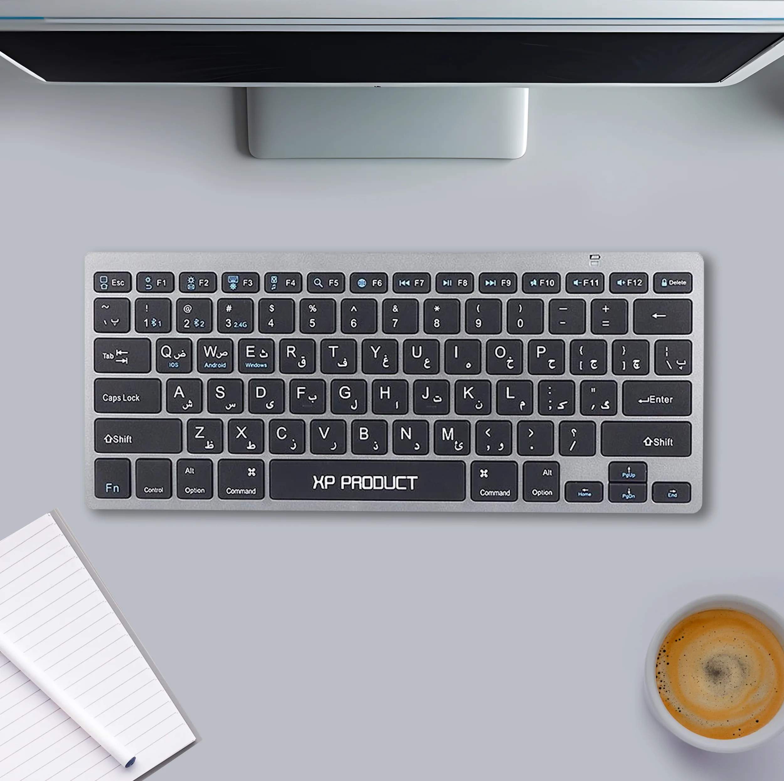 کیبورد بی سیم ایکس پی-پروداکت مدل XP-4600K، سوییچ ممبران، Tenkeyless