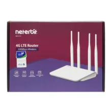 روتر بی‌سیم 4G نتربیت مدل NW-431F با سرعت 300 مگابیت بر ثانیه، پشتیبانی از شبکه LTE، رابط LAN RJ-45 و منبع تغذیه آداپتور