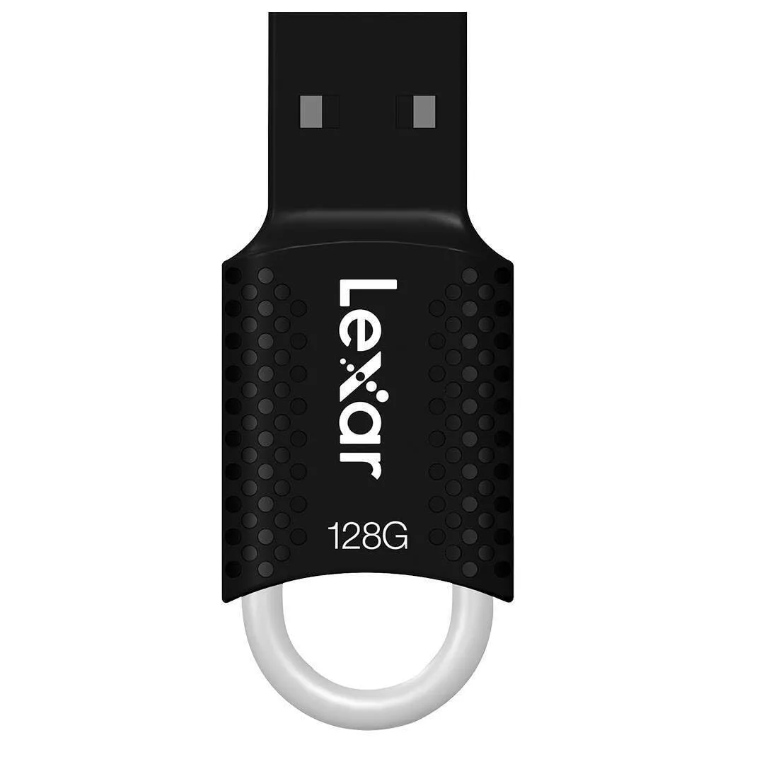 فلش مموری لکسار مدل V40 ظرفیت 128 گیگابایت با رابط USB 2.0، مقاوم در برابر ضربه و گرد و غبار
