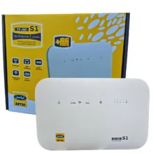 مودم 4G TD-LTE ایرانسل مدل TF-i60 S1 با سیم کارت و 300 گیگابایت اینترنت 6 ماهه، پشتیبانی همزمان 32 کاربر، 4 پورت LAN، چهار شبکه بی‌سیم مستقل، سرعت دانلود 300 مگابیت بر ثانیه و آنتن 5dBi