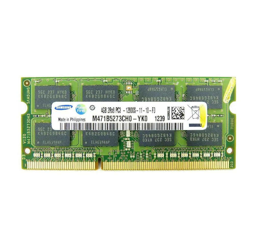 رم لپتاپ DDR3 سامسونگ ظرفیت 4 گیگابایت مدل 12800s با فرکانس 1600 مگاهرتز، تایمینگ CL11 و فرمفکتور SO-DIMM