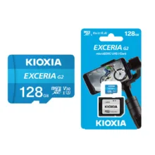 کارت حافظه microSDHC کیوکسیا مدل EXCERIA کلاس 10 استاندارد UHS-I U3 سرعت 100MBps ظرفیت 128 گیگابایت به همراه آداپتور SD
