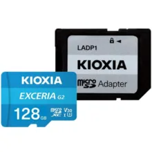 کارت حافظه‌ microSDHC کیوکسیا مدل EXCERIA کلاس 10 استاندارد UHS-I U3 سرعت 100MBps ظرفیت 128 گیگابایت به همراه آداپتور SD