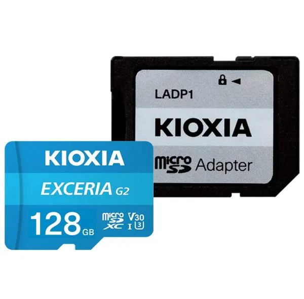 کارت حافظه‌ microSDHC کیوکسیا مدل EXCERIA کلاس 10 استاندارد UHS-I U3 سرعت 100MBps ظرفیت 128 گیگابایت به همراه آداپتور SD