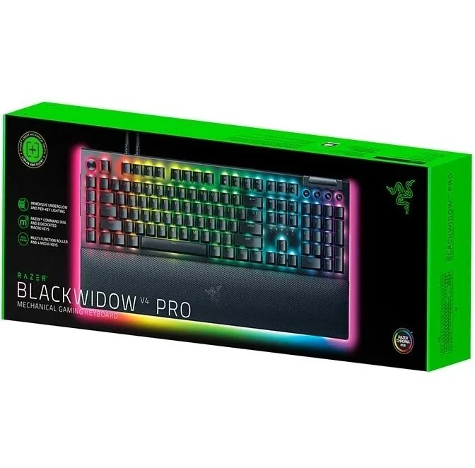 کیبورد مخصوص بازی ریزر مدل  BlackWidow V4 Pro Yellow Switch