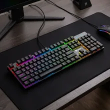 کیبورد گیمینگ گرین مدل GK802-RGB، مکانیکال سوییچ آبی، Full-Size، نورپردازی RGB