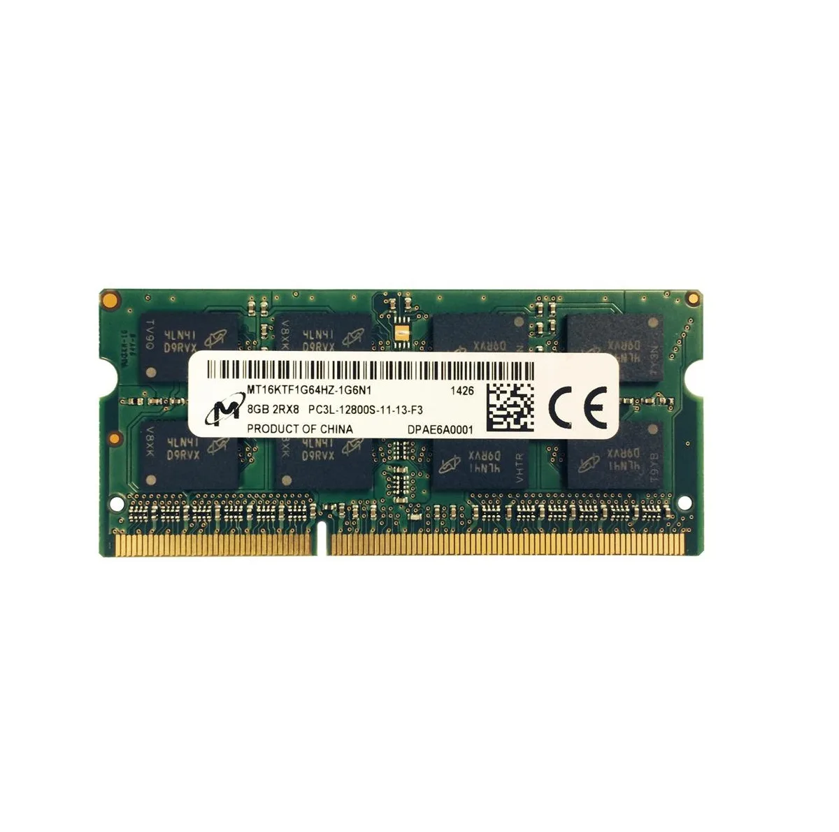 رم لپ تاپ DDR3L دو کاناله 1600 مگاهرتز CL11 میکرون مدل12800S ظرفیت 8 گیگابایت