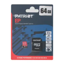 کارت حافظه microSDXC پتریوت مدل EP کلاس 10 استاندارد UHS-I U3-V30 سرعت 90MBpsظرفیت 64 گیگابایت به همراه آداپتورSD