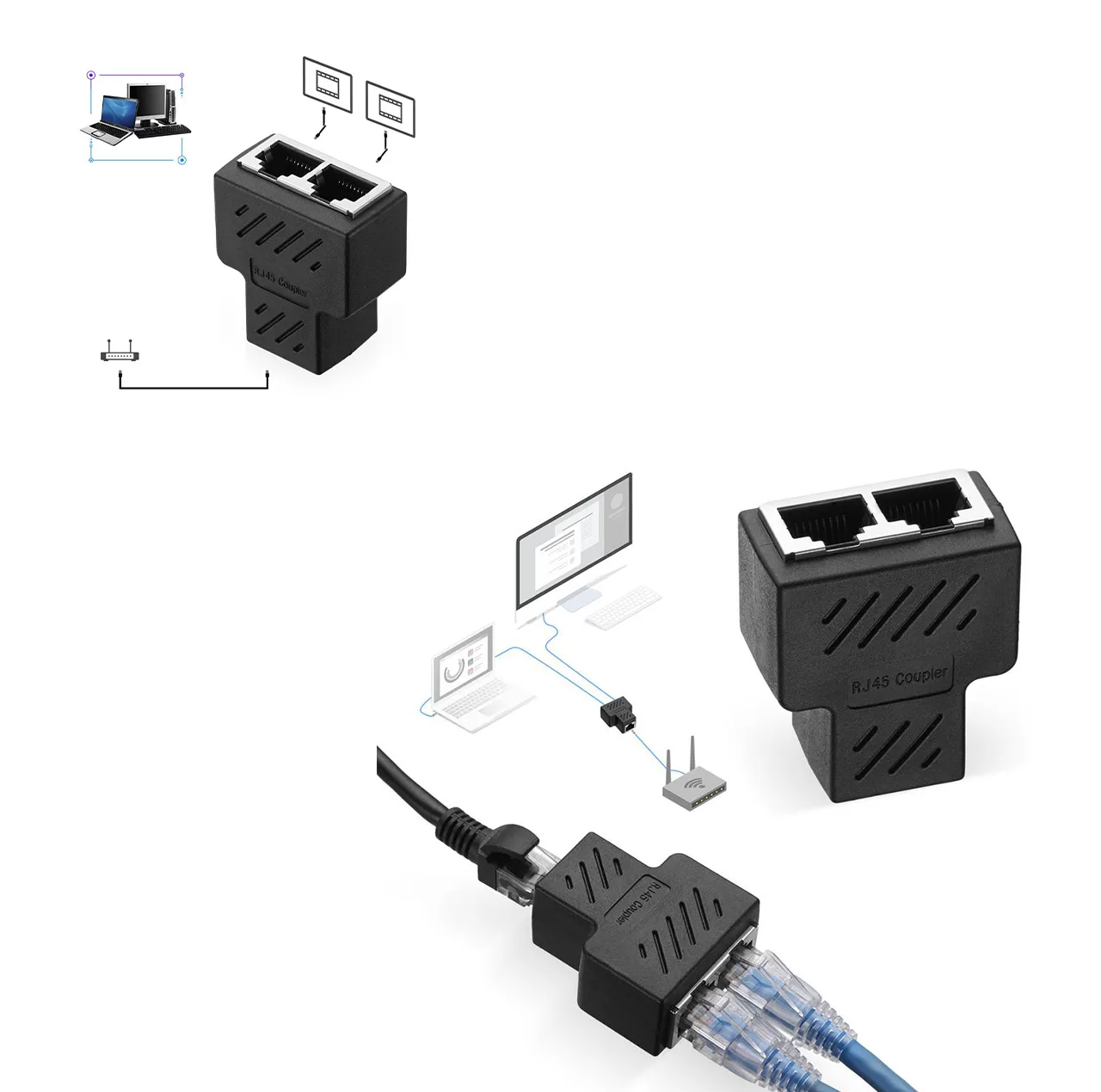 مبدل 1 به 2 RJ45 مکا مدل MR
