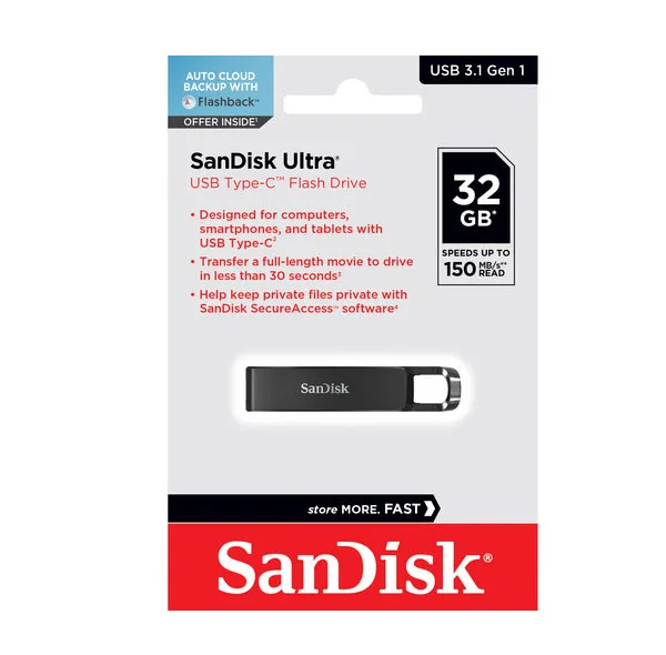 فلش مموری سن دیسک مدل Ultra Type-C ظرفیت 32 گیگابایت