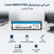 اس اس دی اینترنال PCIe Gen3 x4 لکسار مدل NM610 PRO ظرفیت 500 گیگابایت