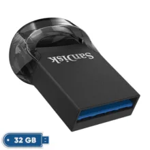 فلش مموری سن دیسک مدل ULTRA FIT USB 3.1 ظرفیت 32 گیگابایت با سرعت خواندن 130 مگابایت بر ثانیه، طراحی فوق کوچک، نرم‌افزار امنیتی SanDisk SecureAccess و بازیابی فایل RESCUEPRO Deluxe، مناسب ضبط خودرو و تلویزیون