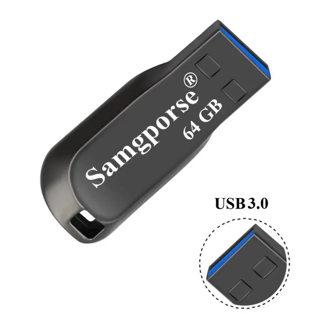 فلش مموری 64 گیگابایت سمگپرس مدل UDP Plus با رابط USB 3.0، بدنه آلیاژ فولاد و مقاومت در برابر شوک و لرزش