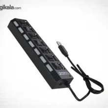 هاب یو اس بی 7 پورت همراه با کلید قطع و وصل