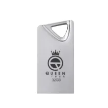 فلش مموری 32 گیگابایت کوئین تک مدل GLINK با رابط USB 2.0، طراحی بند انگشتی فلزی، سازگار با گوشی، تبلت، کامپیوتر و تلویزیون، سرعت انتقال 30 مگابایت بر ثانیه