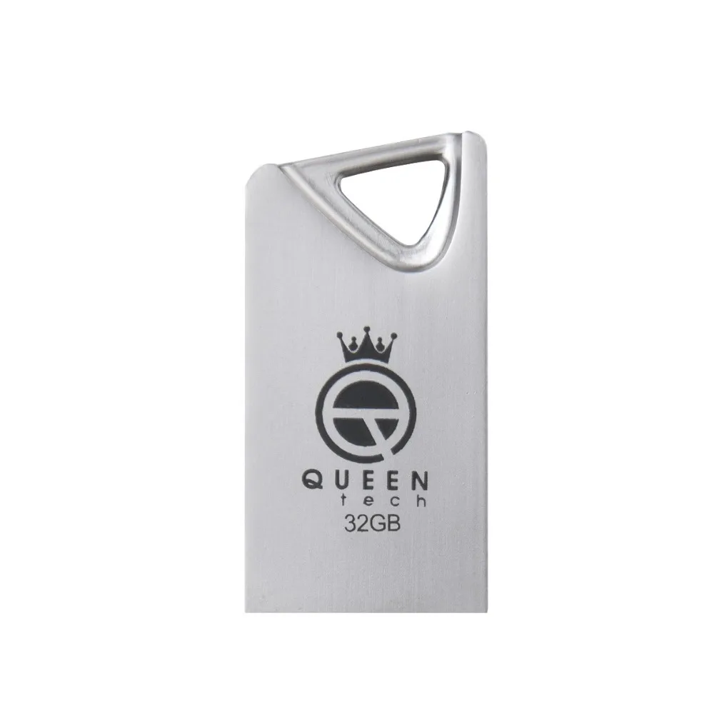 فلش مموری 32 گیگابایت کوئین تک مدل GLINK با رابط USB 2.0، طراحی بند انگشتی فلزی، سازگار با گوشی، تبلت، کامپیوتر و تلویزیون، سرعت انتقال 30 مگابایت بر ثانیه
