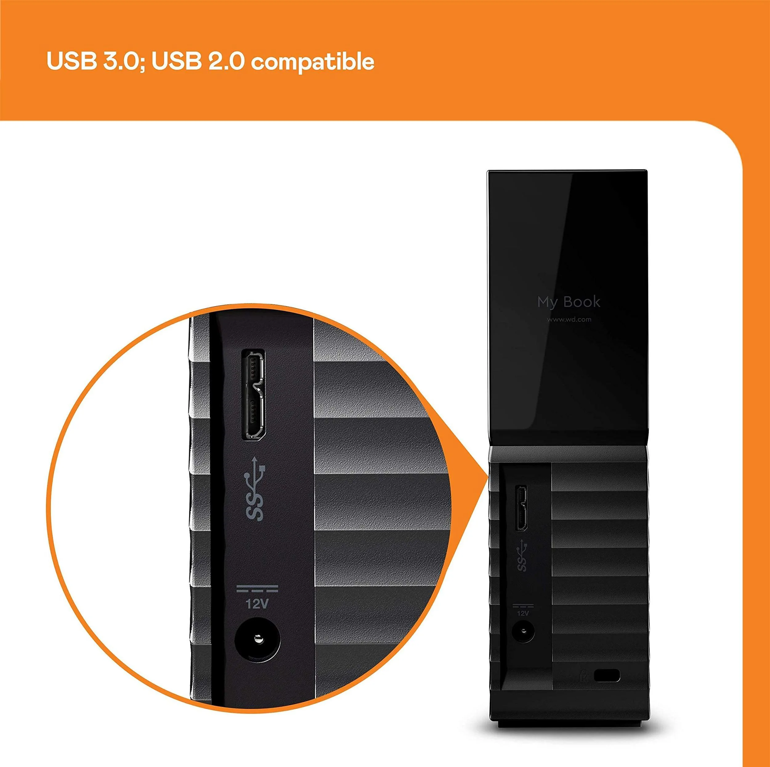 هارد اکسترنال وسترن دیجیتال مدل My Book Desktop ظرفیت 12 ترابایت دارای رابط USB Type-A 3.2