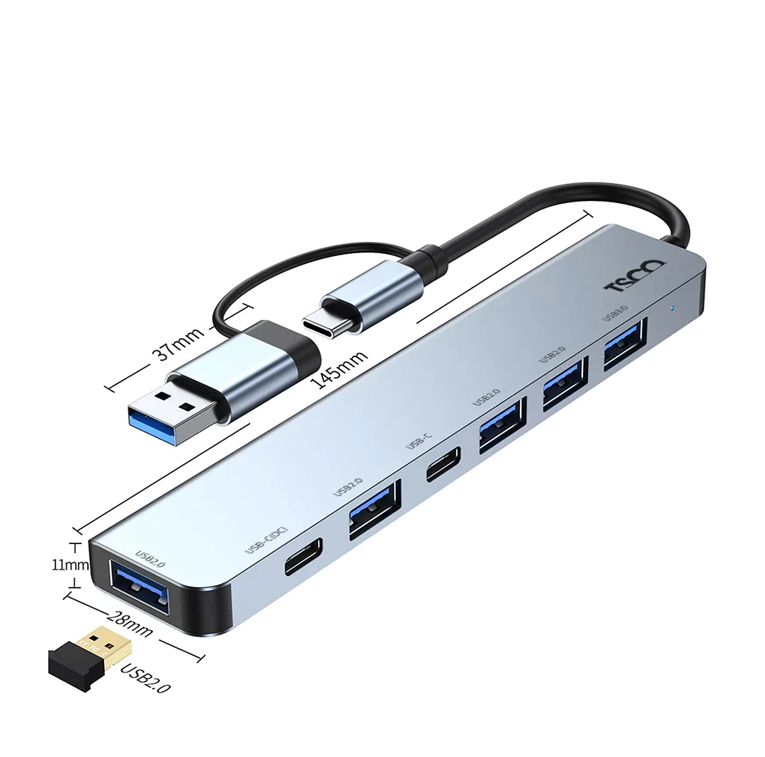 هاب USB هفت پورت تسکو تایپ سی مدل THU 1148