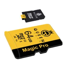 کارت حافظه Micro SD XC کوئین تک مدل A2-V30-633X کلاس 10 استاندارد UHS-l U3 سرعت 95MBps ظرفیت 64 گیگابایت به همراه آداپتور SD