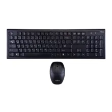 کیبورد و ماوس بی سیم هترون مدل HKCW130، سوییچ ممبران، Full-Size
