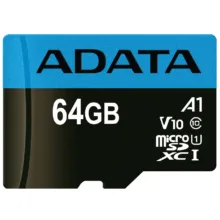 کارت حافظه microSDXC ای دیتا مدل Premier V10 A1 کلاس 10 استاندارد UHS-I سرعت 100MBps ظرفیت 64 گیگابایت