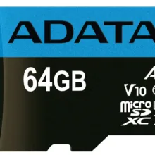 کارت حافظه microSDXC ای دیتا مدل Premier V10 A1 کلاس 10 استاندارد UHS-I سرعت 100MBps ظرفیت 64 گیگابایت