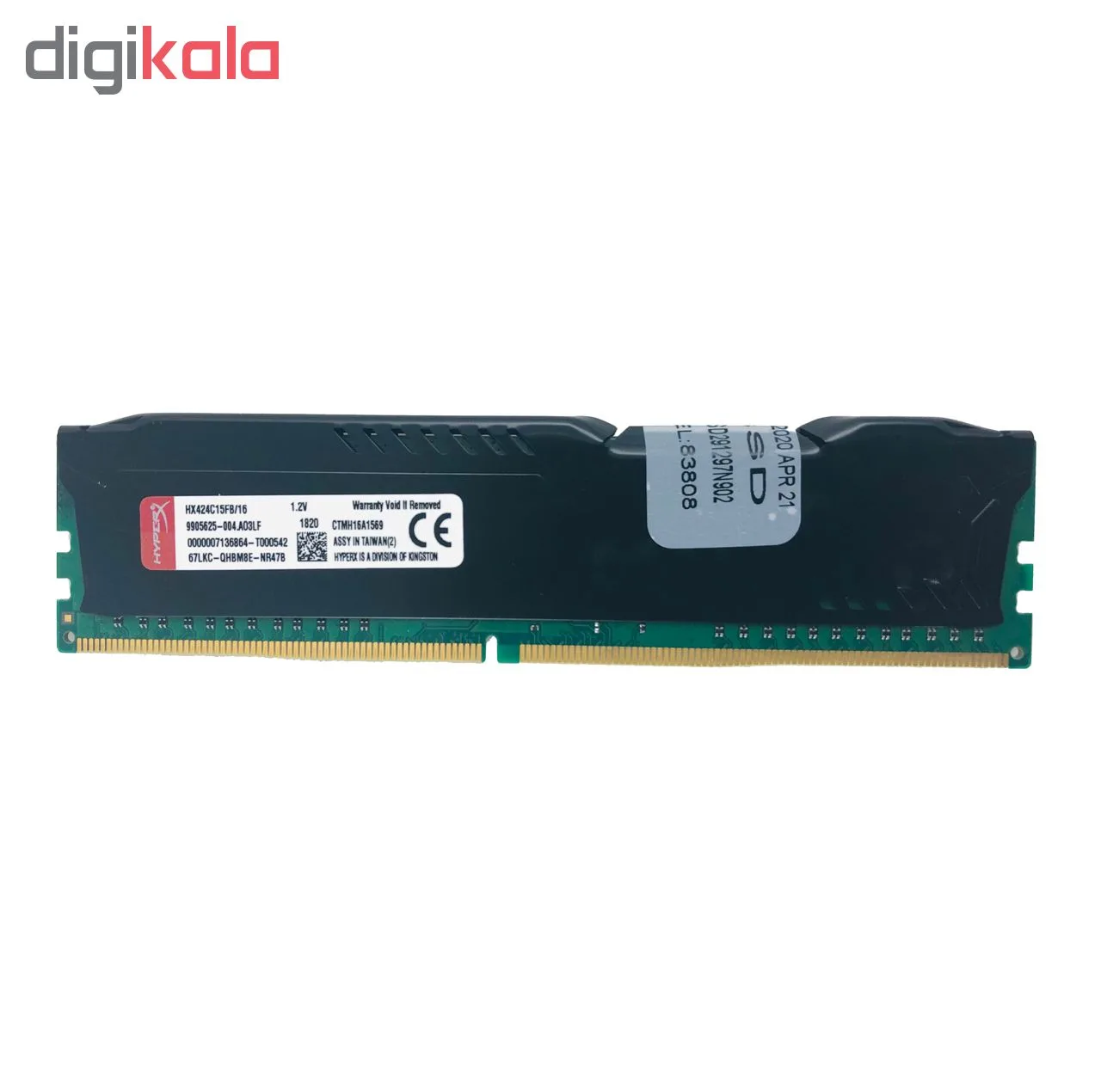 رم دسکتاپ DDR4 تک کاناله 2400 مگاهرتز CL15 کینگستون مدل HyperX Fury ظرفیت 16 گیگابایت