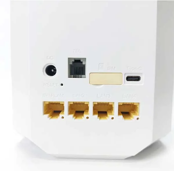 مودم روتر 5G خانگی دو مدل X28 BUSINESS با پشتیبانی شبکه‌های 3G/4G/4.5G/5G، قابلیت تجمیع باند، پنل سوپر ادمین دائمی، خروجی تلفن و پورت‌های RJ-45 و USB Type-C، آداپتور برق