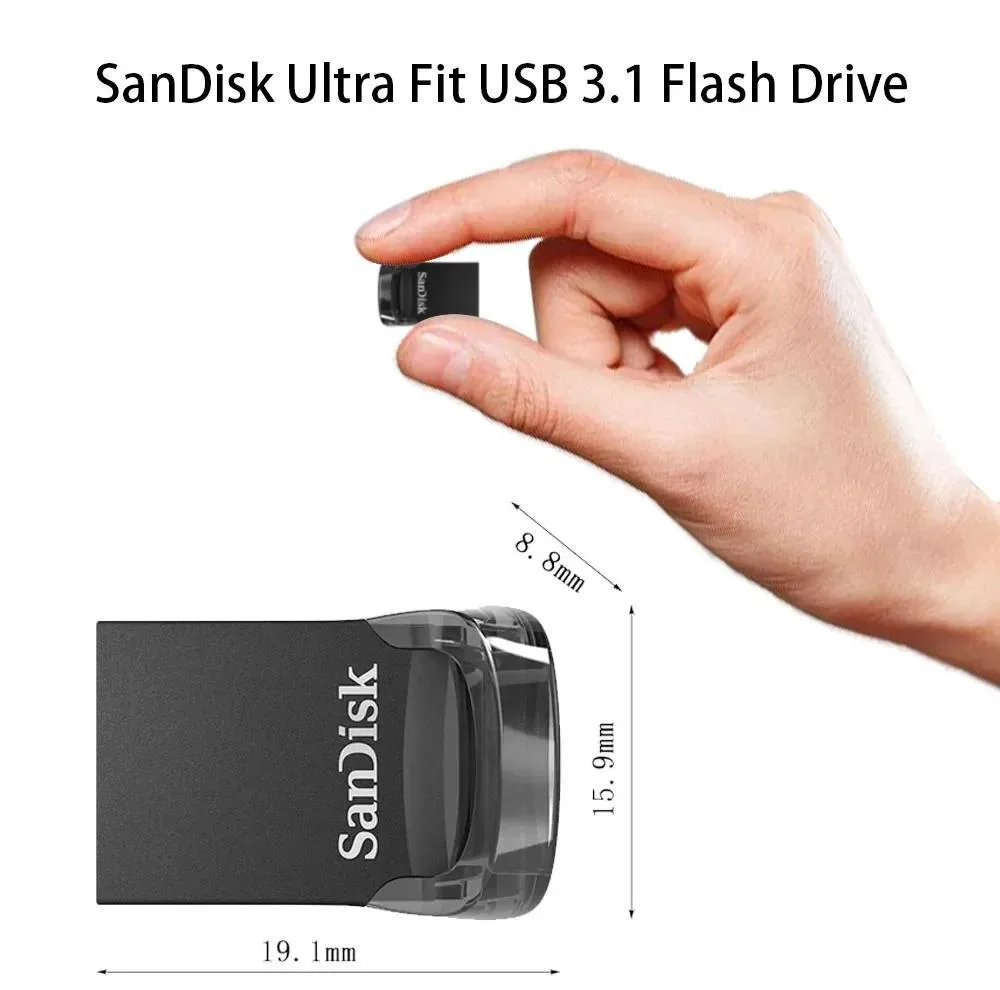 فلش مموری سن دیسک Ultra Fit CZ430 ظرفیت 256 گیگابایت، رابط USB 3.1 با سرعت خواندن 130 مگابایت بر ثانیه، طراحی فوق کوچک، نرم‌افزار امنیتی SanDisk SecureAccess و بازیابی فایل RESCUEPRO Deluxe، مناسب ضبط خودرو و تلویزیون
