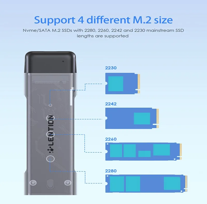قاب هارد دیسک لنشن مدل SSD M.2 NVMe کد C9Elite-GRY