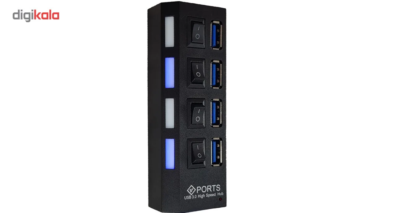 هاب 4 پورت USB 3.0 پورتز مدل RH 3