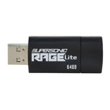 فلش مموری 64 گیگابایت پتریوت مدل Patriot RAGE LITE با رابط USB 3.2 سرعت انتقال تا 120 مگابایت بر ثانیه، مقاوم در برابر آب، ضربه، شوک و گرد و غبار، طراحی کشویی محافظ پورت، سازگار با ویندوز 7 تا 10، لینوکس و مک او اس