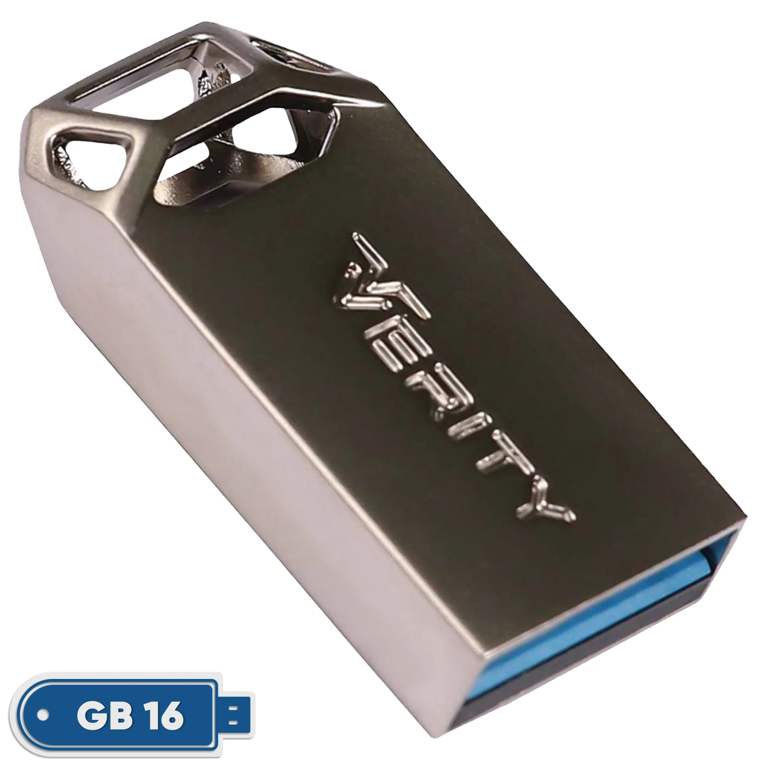 فلش مموری وریتی مدل V-819 ظرفیت 16 گیگابایت بند انگشتی با بدنه فلزی، رابط USB 2.0 و سرعت انتقال 30 مگابایت بر ثانیه، سازگار با کامپیوتر، لپ‌تاپ، موبایل، تبلت و تلویزیون