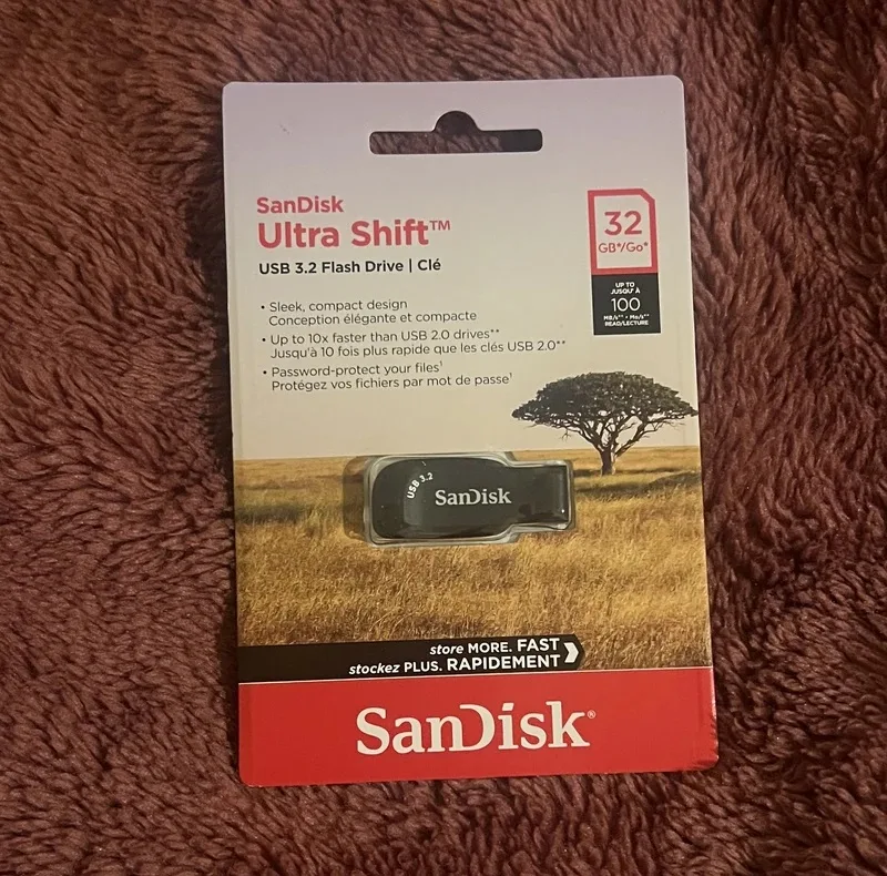 فلش مموری سن دیسک مدل Ultra Shift ظرفیت 32 گیگابایت با رابط USB 3.2 بسته 5 عددی